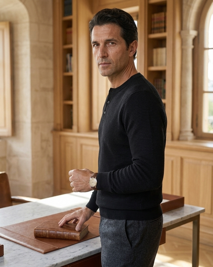Mens Turtleneck Knitted Sweater Solid Color Sweater