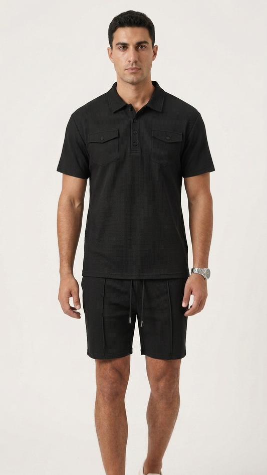 Mens Waffle-Weave Casual Fashion Set