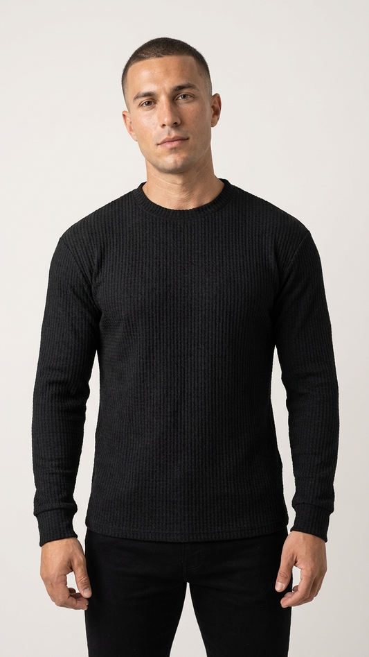Waffle Knit Sweatshirt